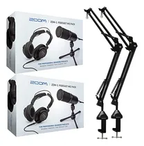 Comprar Zoom Zdm-1 - Kit De Micrófono De Podcast Para 2 Personas Con Auriculares, Cables De Micrófono Y Brazos De Brazo De Brazo Y 2 Paquetes De Brazo De Brazo De Brazo (4 Artículos)
