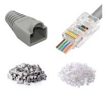 Comprar Funda Capucha Con Conectores Rj45 Cat6 Gris. Bolsa 100pcs...