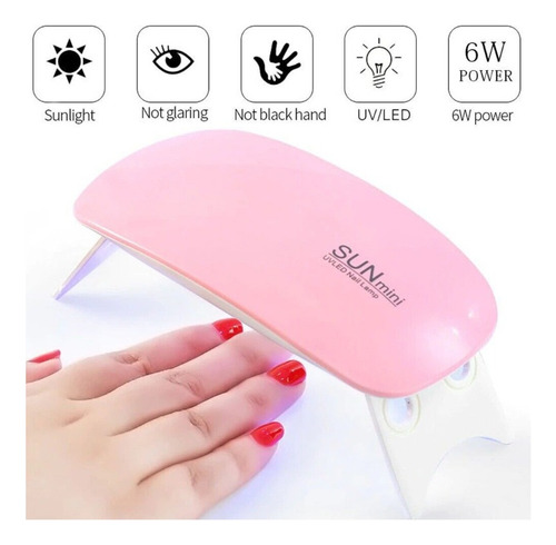 Mini Lámpara Sun Uv Led Color Rosado