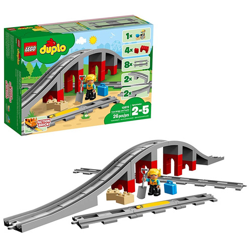 Puente Y Pistas Del Tren Lego Duplo 10872 Bloques De Constru