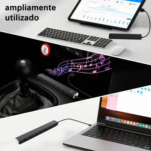 Multi Usb 3.0 Hub Divisor De 7 Puertos Velocidad De 5 Gbps