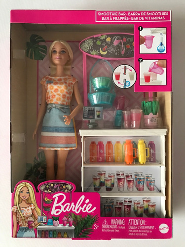 Barbie Smoothie Bar De Frappes Vitaminas Mattel 2020 Muñeca (Usado)