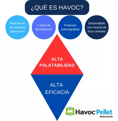 Veneno Para Ratas Grandes Ratones Roedores Havoc Pellet 1kg