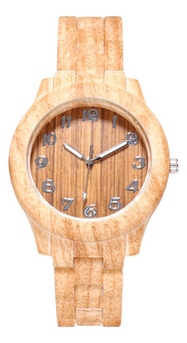 Reloj De Hombre De Moda Wood Grain De Alta Gama Digital Wood