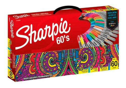 Marcadores Sharpie Valija X60 Colores Edicion Retro 60's 