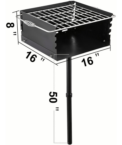 Vevor Asador Parrilla De Carbón Parque Bbq Al Aire Libre Color Negro
