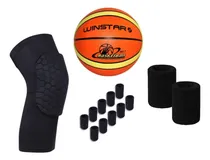 Comprar Kit Básquet Balón #7 Rodillera Muñequeras Prot Dedos