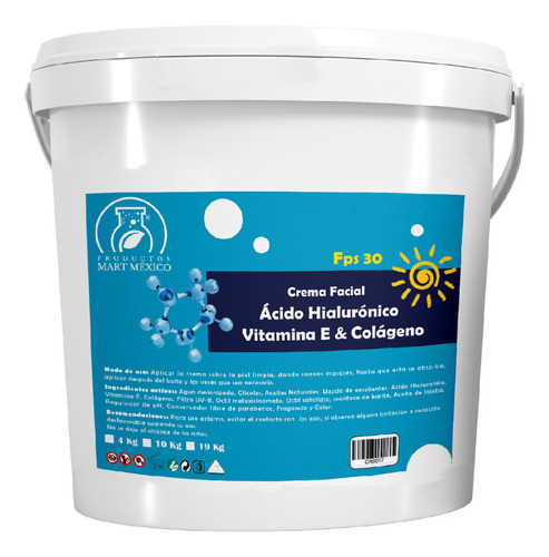 Crema Vitamina E, Colágeno & Ácido Hialurónico Con Fps 19 Kg