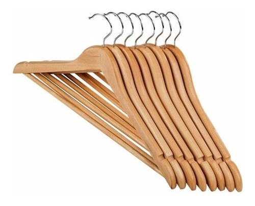 Imagen 6 de 6 de Colgadores De Ropa De Madera Por Docena Importado