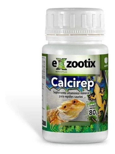 Imagen 1 de 5 de Vitamina Calcio Para Reptiles Calcirep 80g Exzootix