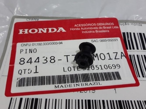 Pino Suporte Cordinha Tampão Tras. Original Honda Hr-v 16-18
