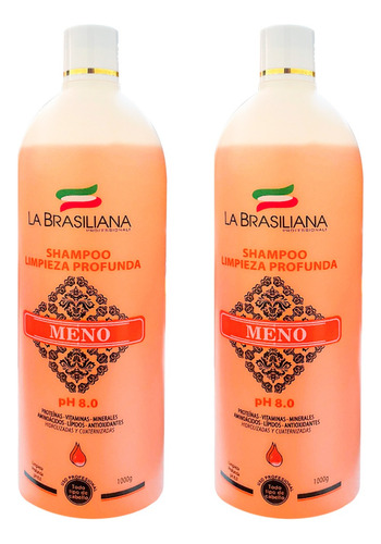 2 Shampoo Antiresiduo Limpieza Profunda - La Brasiliana 1lt