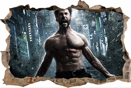 Vinilos Efecto Hueco 3d X Men Wolverine - Cali - 1.50m X 1m