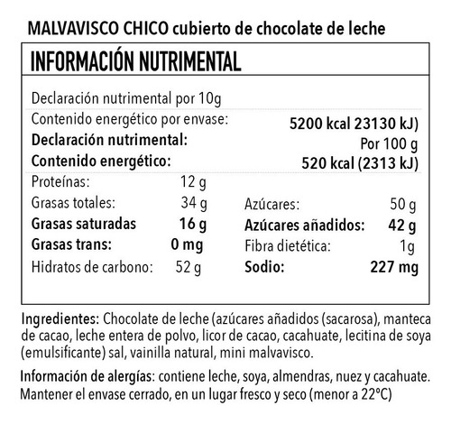 Malvavisco Mini Con Chocolate De Leche (2 Kilos)