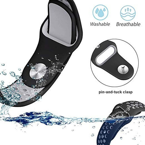 Correa Transpirable Premium Compatible Amazfit Gts 4 4 Mini Negro - Gris 2 Cm