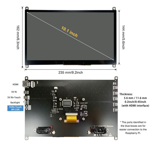 Monitor De 10 Pulgadas De 10 Pulgadas Hdmi Touchsen De 10.1