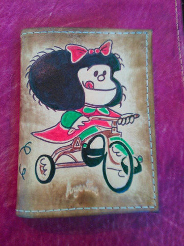 Fundas De Cuero A4 Mafalda, Frida , De Cuero Personalizad