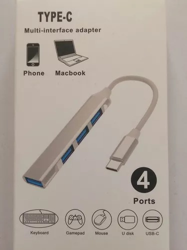 Hub Multiplicador Tipo C A Usb 3.0 4 Puertos Adaptado