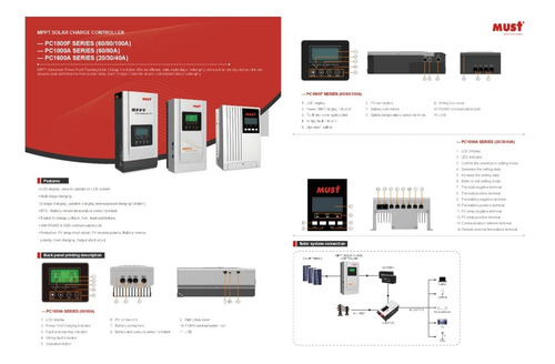 Imagen 2 de 3 de Controlador De Carga Regulador Solar 100a Mppt 12v 24v 48v