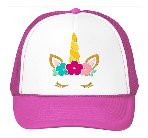 Gorras Cachuchas Unicornio Fiesta Cumpleaños Fucsia