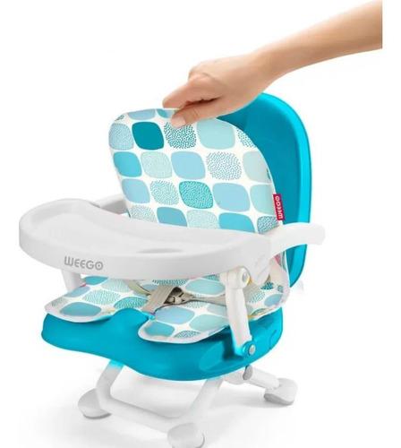 Cadeira Alimentação Portátil Bebê 15kg Up Seat Weego Azul