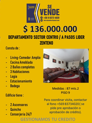 Imagen 1 de 17 de Se Vende Departamento Central A Pasos De Lider Zenteno