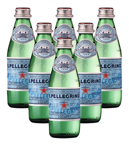 Água Italiana Da Lombardia San Pellegrino C/ 6x 250ml C/ Gás