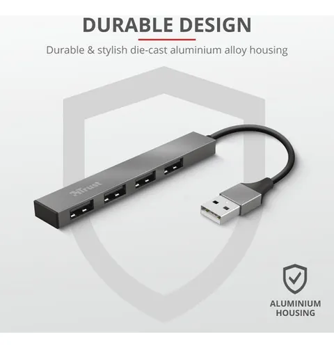 Mini Hub Trust Halyx Usb De 4 Puertos 2.0