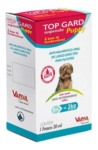 Top Gard Puppy 20ml Vermifugo P/ Cães