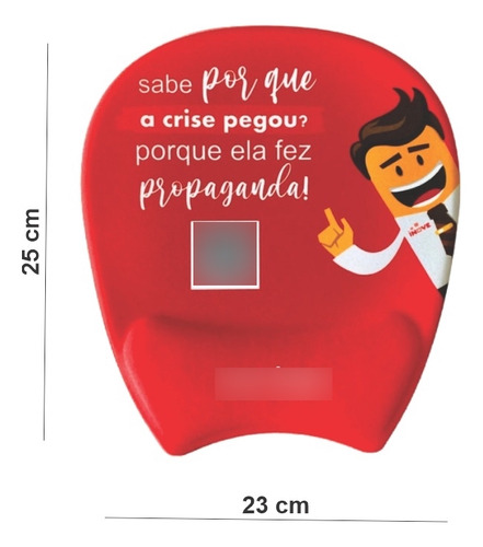 Mouse Pad Ergonômico Ambidestro Personalizado - 200 Pçs