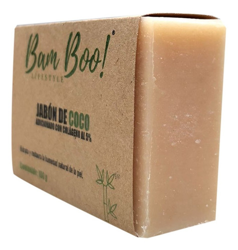 Imagen 3 de 5 de Jabón Coco Con Colágeno 100 Gr Bam Boo! Lifestyle