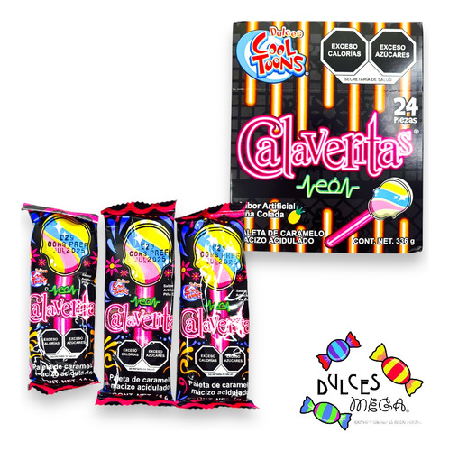 Cooltoons Paletas Calaveritas Neon Piñac/24-brilla Oscuridad