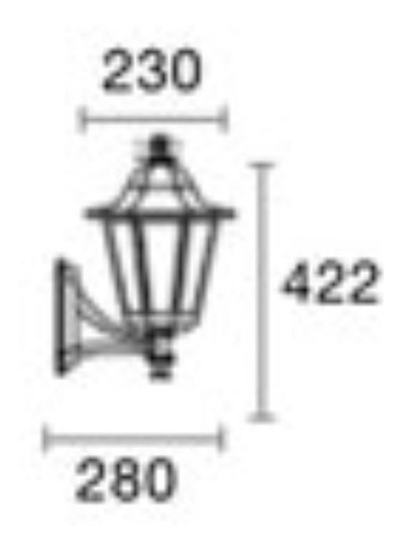 Imagen 3 de 4 de Farol Aluminio Texas Hexagonal Vidrio Biselado Apto Led