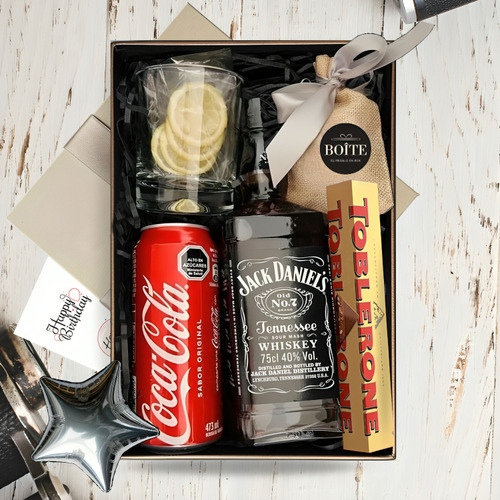 Regalo Cumpleaños Jack Daniels + Coca Cola + Vaso Y Más