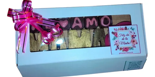Box Te Amo Mamá Chocomensaje + Regalo!!! Día De La Madre