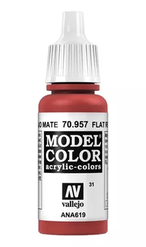 Vallejo Model Color Flat Red 70957 for painting miniatures