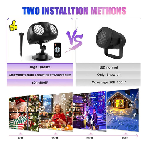P Luces De Proyector De Copos De Nieve De Navidad,
