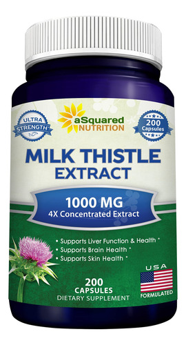 Asquared Nutrition | Milk Thistle I 1000mg I 200 Capsulas