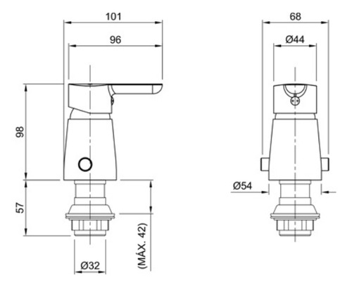 Juego Ferrum Bari Bidet 1 Ag + Griferia Peirano Adra Bidet