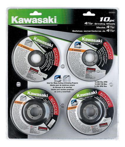 Discos De Corte Juego De 10 Piezas 4 1/2 Kawasaki