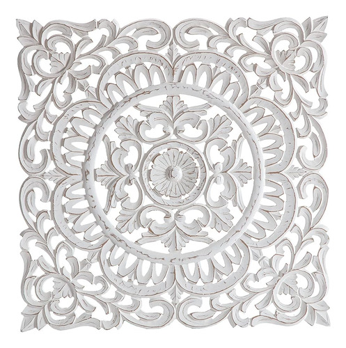 Habitat Ethel White Antique Square Wood 30-in Medallion, Whi