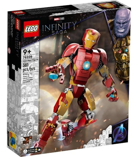 Imagem 1 de 9 de Homem De Ferro De Lego E Articulado 381 Peças - 76206 