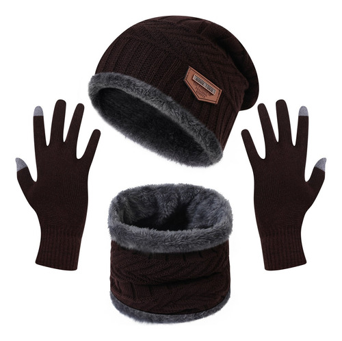 Gorros Con Tejido De Punto Y Bufandas Con Guantes Termicos