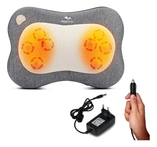 Almofada Massageadora Shiatsu Aquecimento Smart Relaxmedic Cinza