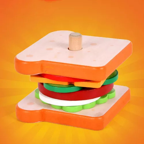 Juguete De Comida Montessori Hamburger Kitchen