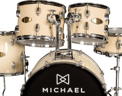 Bateria Acústica Michael Audition Natural Completa Bumbo 20
