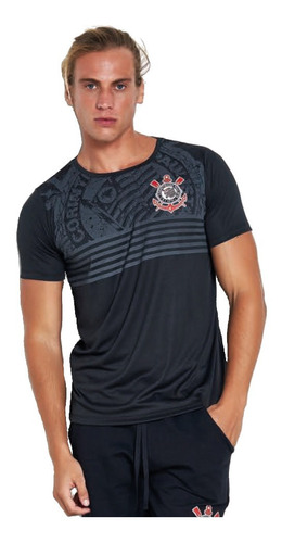 Imagem 1 de 3 de Camiseta Corinthians Dry Fit Licenciada Estampada Mmt 510372