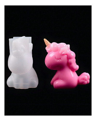 Molde Silicon Forma Unicornio 3d Vela Decoración