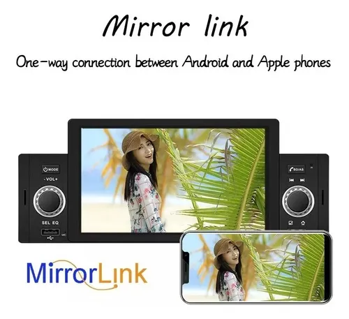 Radio Auto Pantalla 1 Din Tactil Mirror Link Auto Usb Hd