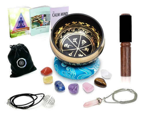 Tibetan Singing Bowl Set -rose Quartz Pendant - 7 Chakra Cry